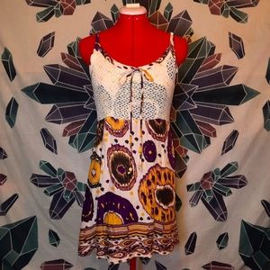 Funky People Purple and Yellow Mini Dress